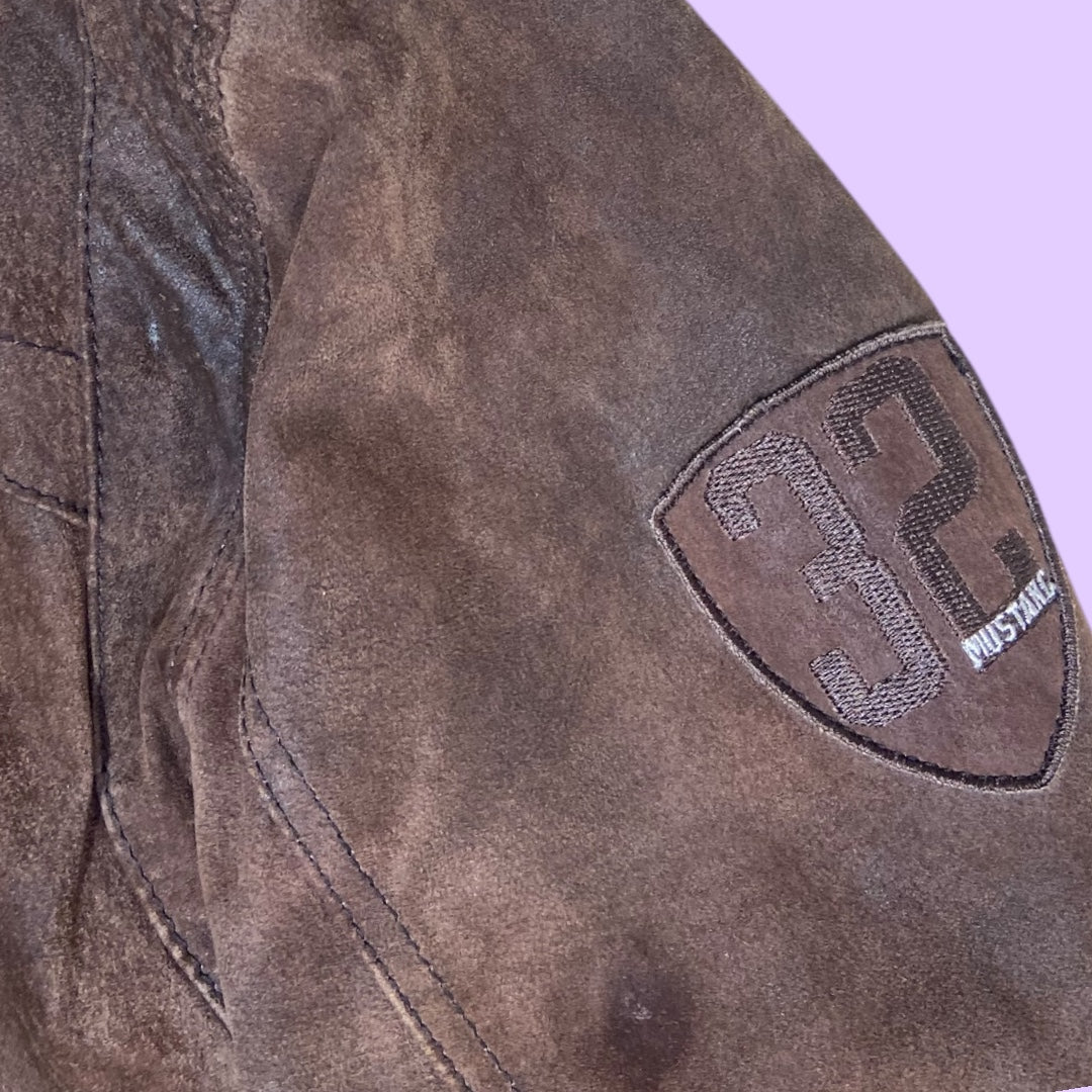 Vintage leather Mustang bomber jacket - XL