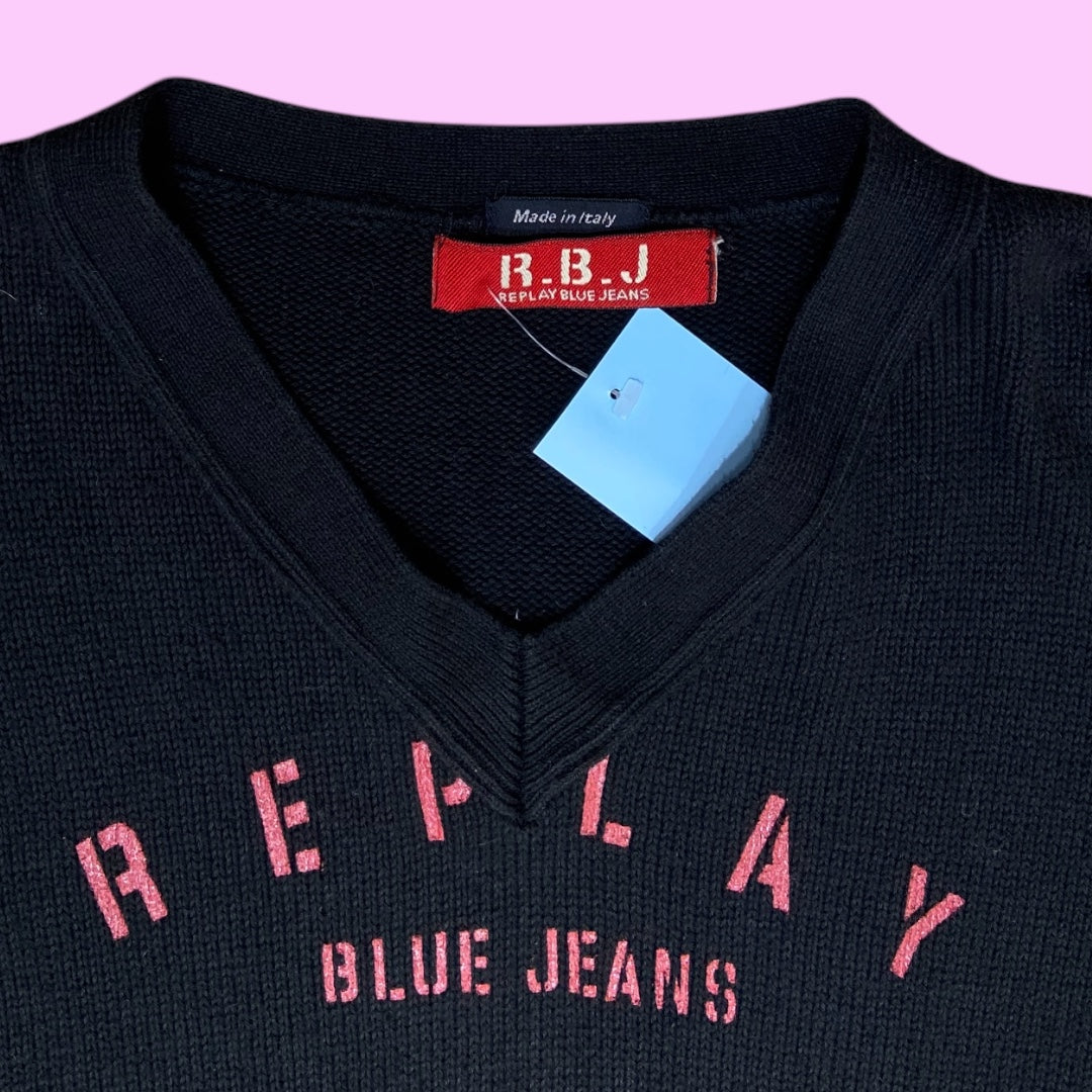 Vintage Replay v-neck jumper - XL