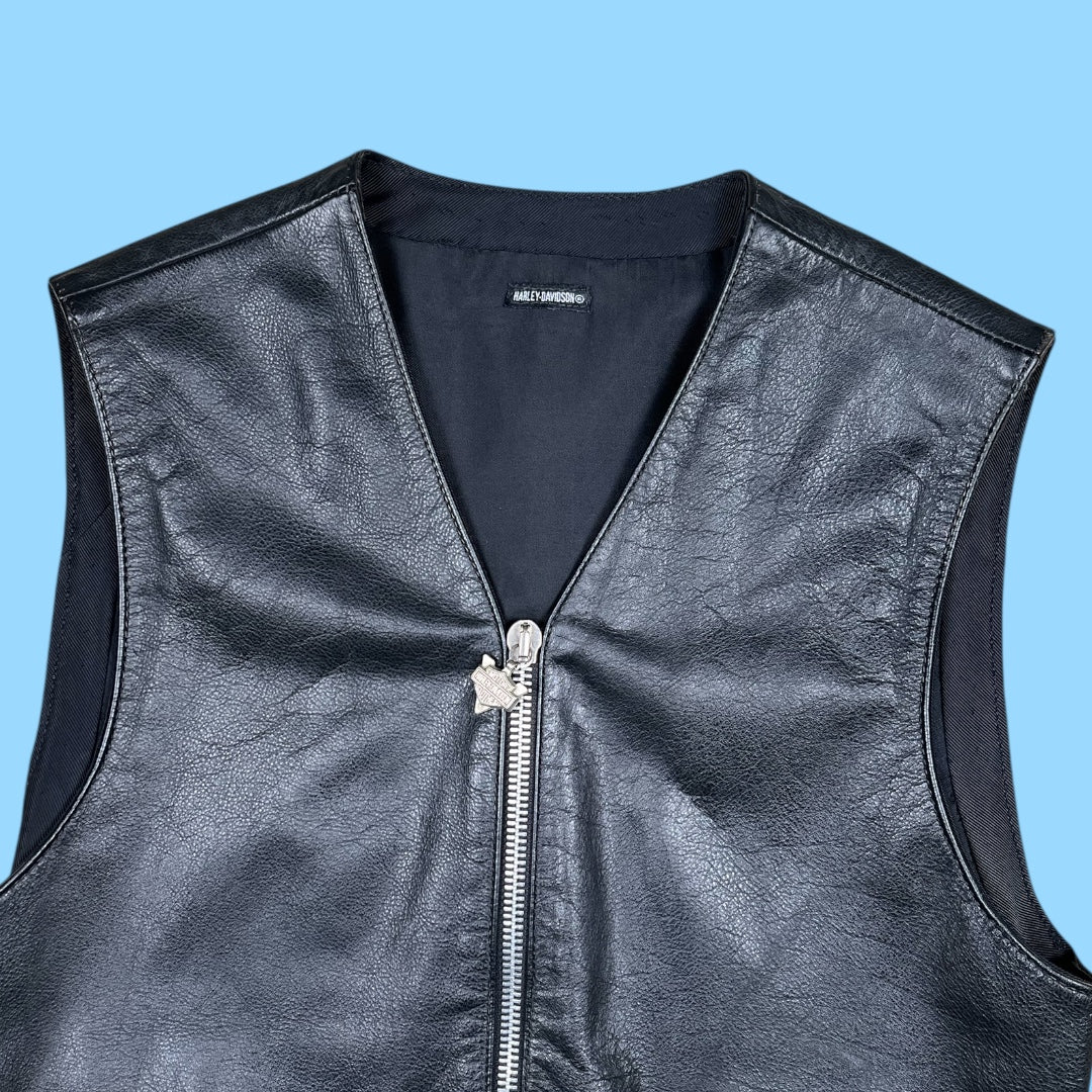 Vintage Harley Davidson leather vest - M