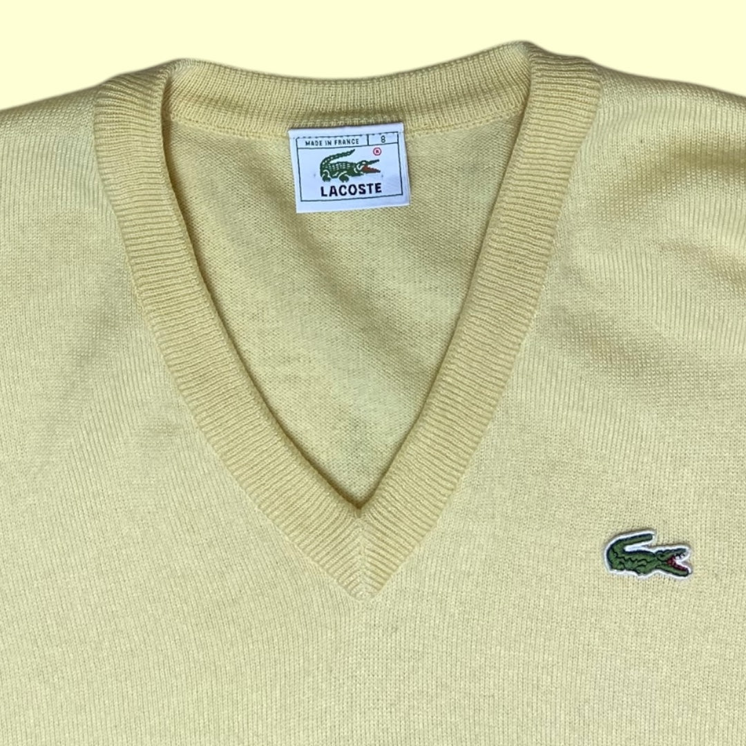Vintage yellow lacoste jumper - 3XL