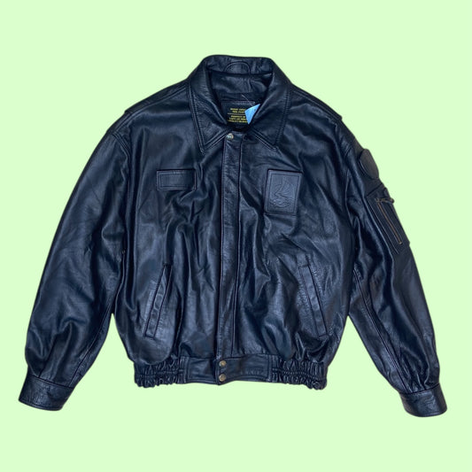 Vintage leather aviator jacket - L