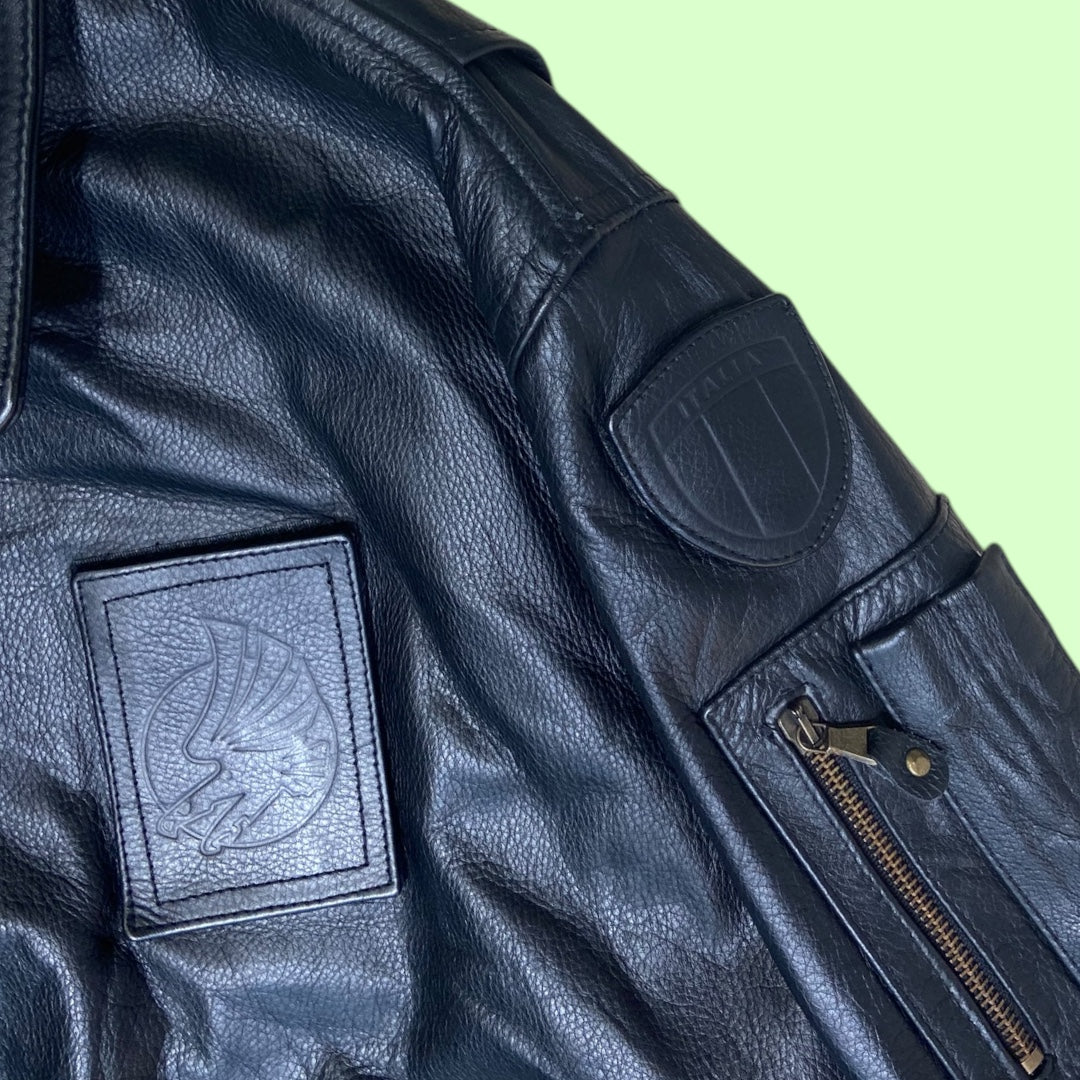 Vintage leather aviator jacket - L