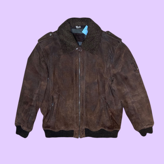 Vintage leather Mustang bomber jacket - XL