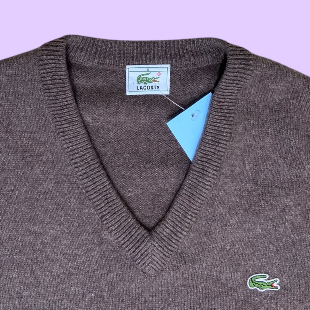 Vintage Lacoste v-neck wool jumper - XL