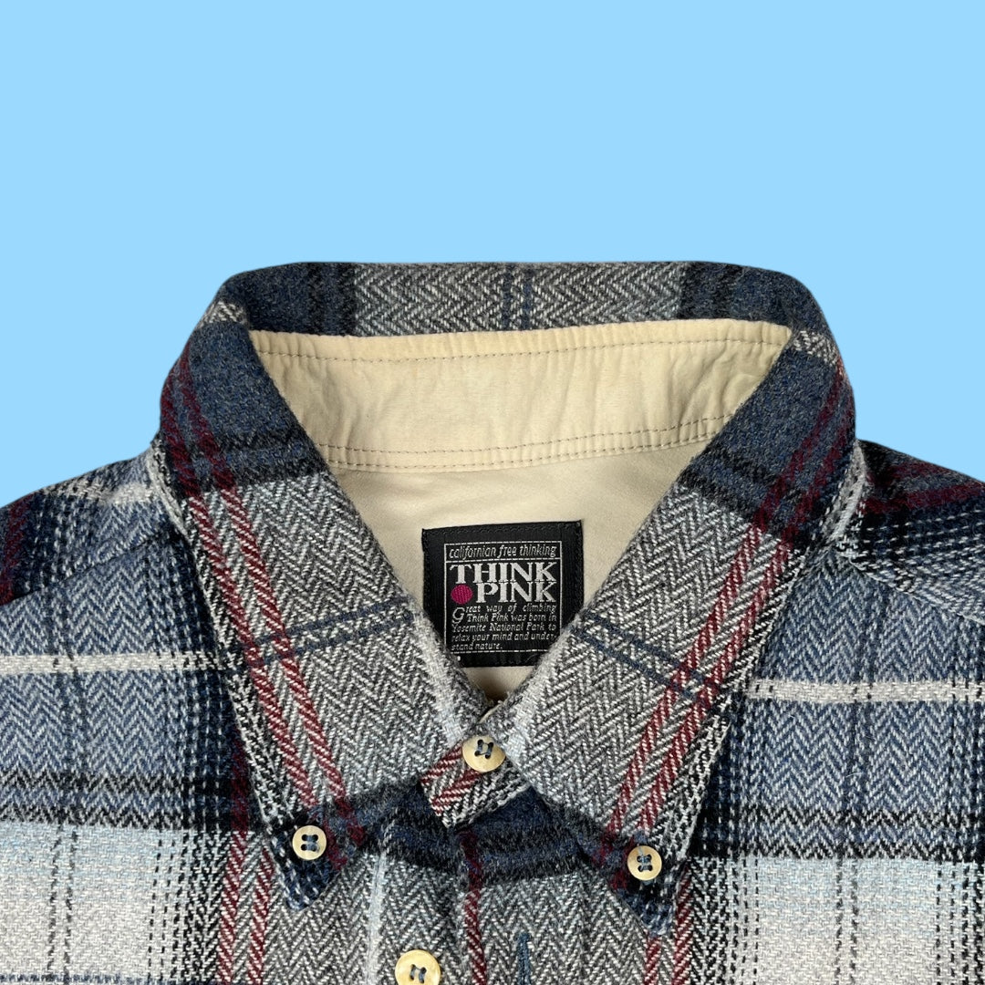 Vintage Think Pink heavy flannel shirt - L