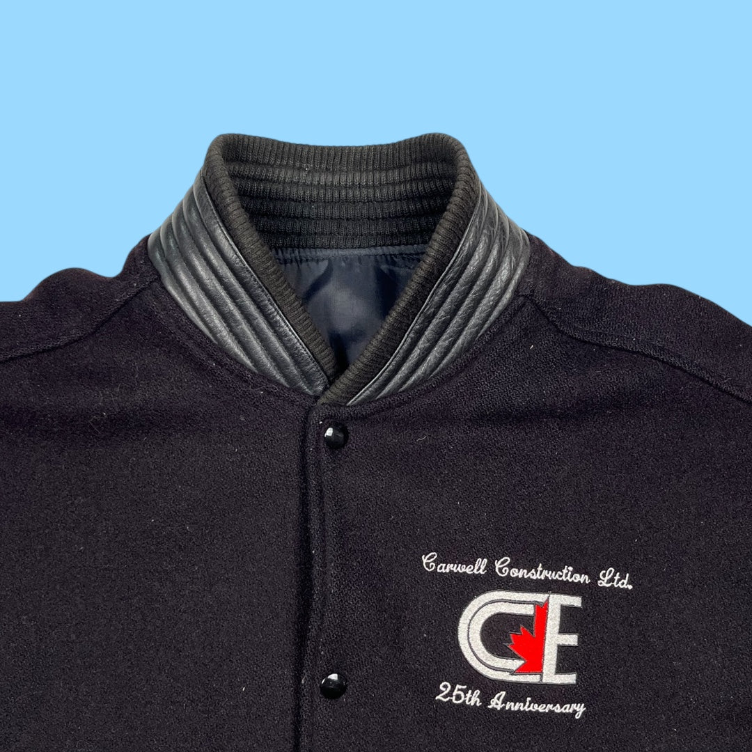Vintage Carwell construction varsity jacket - L