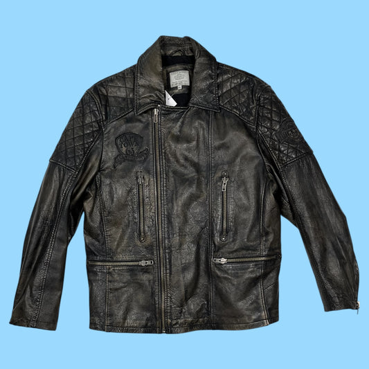Vintage Camp David leather biker jacket - XL