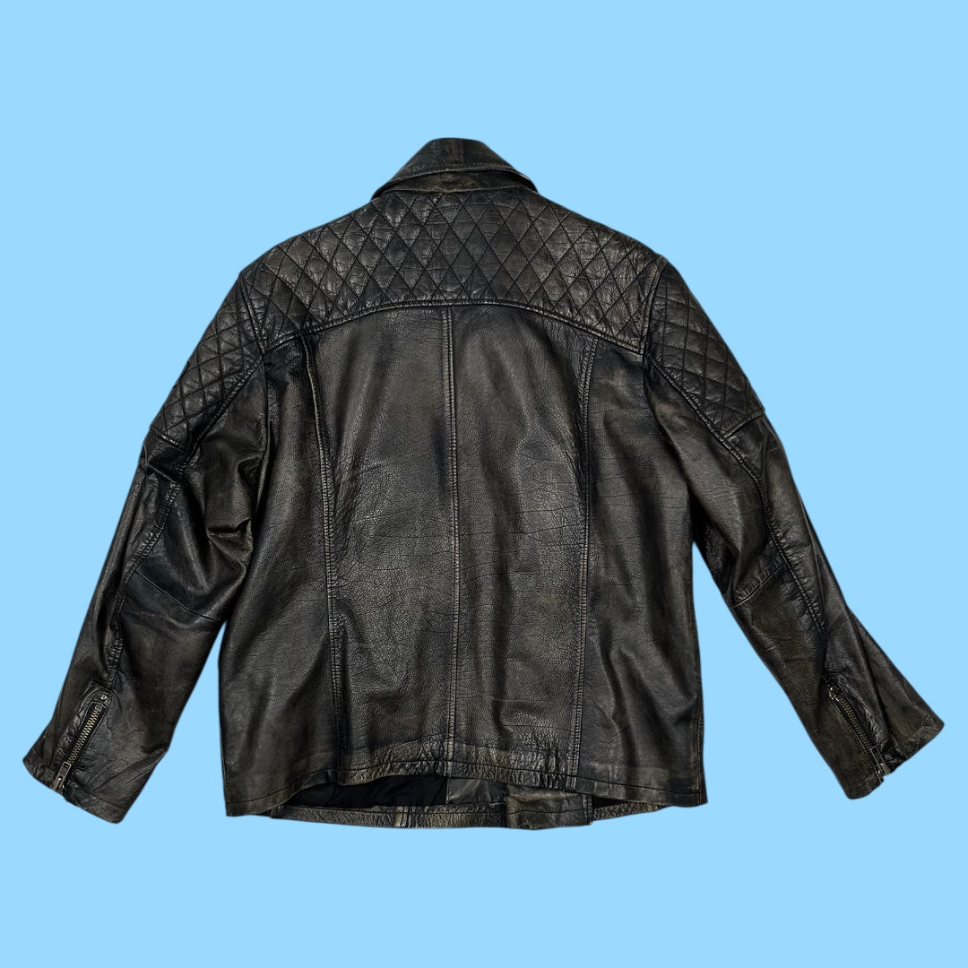Vintage Camp David leather biker jacket - XL