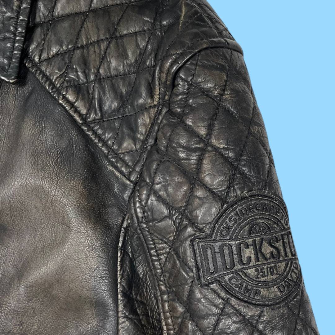 Vintage Camp David leather biker jacket - XL